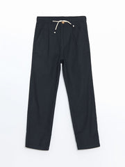 LCW Kids Anthracite Elastic Waist Linen Blend Boy Trousers