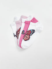 LCW Kids Ecru Patterned Girls Booties Socks 5-Pack