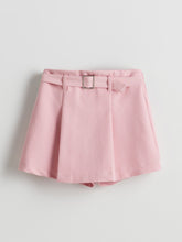 LCW Kids Elastic Waist Pleated Girls Shorts Skirt