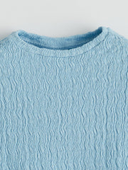 Crew Neck Textured Girls T-Shirt