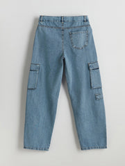 LCW Kids Adjustable Waist Elastic Boy Cargo Jean Trousers
