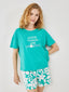 LCW Dream Crew Neck Printed Women Shorts Pajama Set