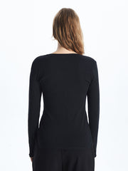 LCWAIKIKI Classic Blue Crew Neck Women Bodysuit