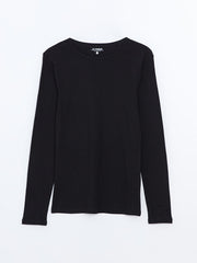 LCWAIKIKI Classic Blue Crew Neck Women Bodysuit