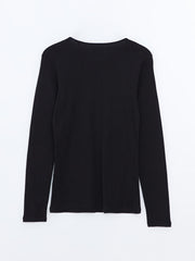 LCWAIKIKI Classic Blue Crew Neck Women Bodysuit