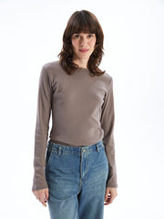 LCWAIKIKI Classic Blue Crew Neck Women Bodysuit