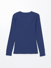 LCWAIKIKI Classic Blue Crew Neck Women Bodysuit