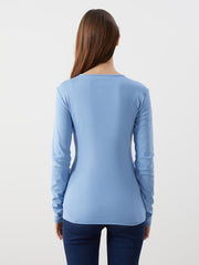 LCWAIKIKI Classic Blue Crew Neck Women Bodysuit