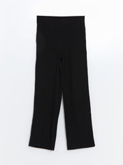 LCW Classic Elastic Waist Textured Women Trousers