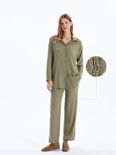 LCW Classic Elastic Waist Textured Women Trousers