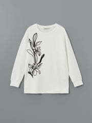 LCW Classic Crew Neck Printed Oversize Women Tunic