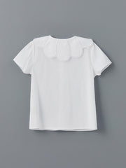 LCW Kids White Baby Collar Floral Girl Shirt