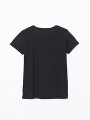 LCWAIKIKI Classic Black Crew Neck Sequin Embroidered Women T-Shirt