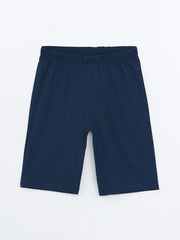 LCW Kids Blue Crew Neck Boy Shorts Pajama Set