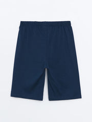 LCW Kids Blue Crew Neck Boy Shorts Pajama Set