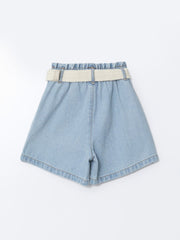 LCW Kids Elastic Waist Belted Girls Shorts