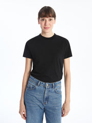 LCWAIKIKI Classic Ecru Stand Collar Women T-Shirt