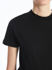 LCWAIKIKI Classic Ecru Stand Collar Women T-Shirt