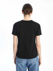 LCWAIKIKI Classic Ecru Stand Collar Women T-Shirt