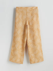 LCW Kids Elastic Waist Linen Blend Girl Trousers