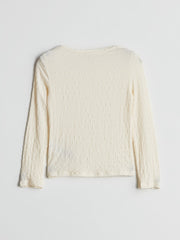 LCW Kids Crew Neck Textured Girls Crop T-Shirt