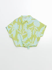 Loose Fit Viscose Tied Girls Shirt