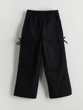 Elastic Waist Bow Detailed Girls Cargo Pants