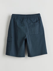 LCW Kids Indigo Elastic Waist Boy Cargo Shorts