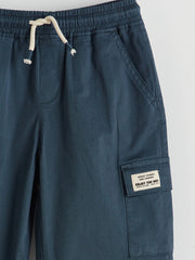 LCW Kids Indigo Elastic Waist Boy Cargo Shorts