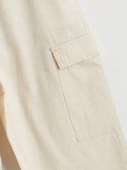 LCW Kids Elastic Waist Linen Blend Boy Cargo Trousers