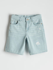 LCW Kids Adjustable Waist Elastic Boy Jean Shorts
