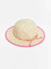 LCW Baby Bow Detailed Baby Girl Straw Hat