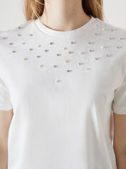 LCW Vision Ecru Crew Neck Stoned Women T-Shirt