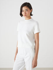 LCW Vision Ecru Stand Collar Stoned Women T-Shirt