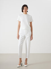 LCW Vision Ecru Stand Collar Stoned Women T-Shirt