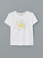 LCW Kids White Crew Neck Floral Girls T-Shirt