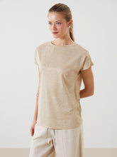 LCW Classic Stand Collar Shiny Look Women T-Shirt