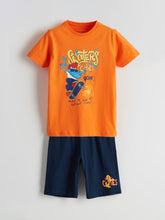 LCW Kids Crew Neck Boy Shorts Pajama Set