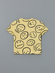 LCW Kids Ecru Crew Neck Printed Boys T-Shirt 2-Pack