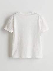 LCW Kids Ecru Crew Neck Dinosaur Printed Boys T-Shirt 3-Pack