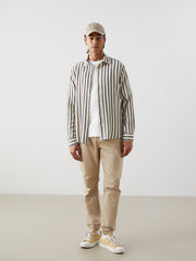 Xside- Blue Regular Fit Long Sleeve Striped Men Shirt