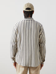 Xside- Blue Regular Fit Long Sleeve Striped Men Shirt