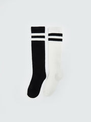 Striped Girls Knee High Socks 2-Pack