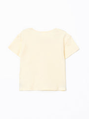 LCW Kids Crew Neck Floral Combed Cotton Girls T-Shirt