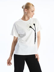 Crew Neck Floral Women T-Shirt