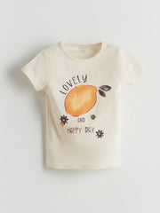 LCW Baby Crew Neck Baby Girl Shorts Pajama Set 2-Piece