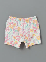 LCW Baby Crew Neck Baby Girl Shorts Pajama Set 2-Piece