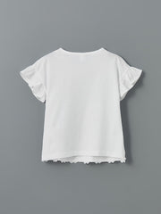 LC WAIKIKI White Crew Neck Short Sleeve Basic Girls T-Shirt