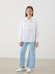 Basic Long Sleeve Young Girl Shirt