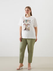 LCW Classic Crew Neck Printed Women T-Shirt